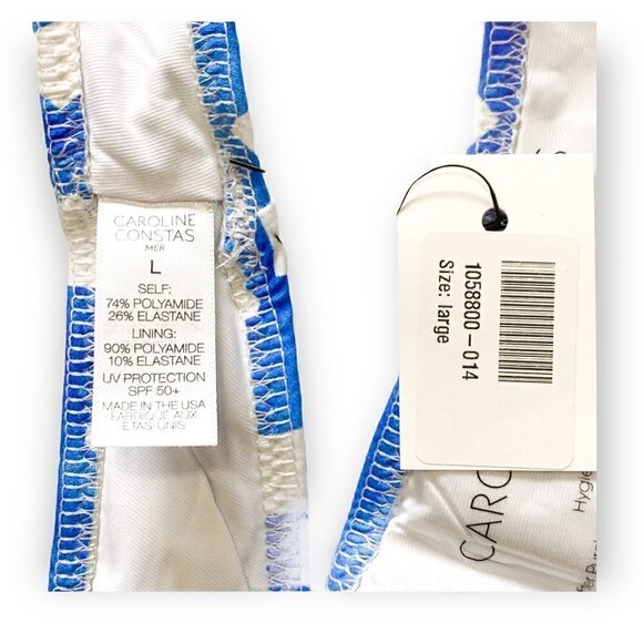 NWT Caroline Constas  Kali blue printed bikini 2 piece sets. Size L - Picture 11 of 12